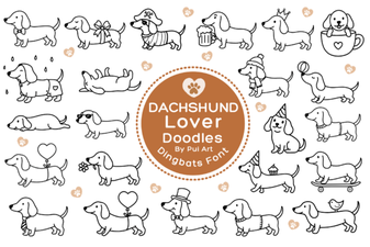 Dachshund Lover Doodles Font – Playful Design Resource